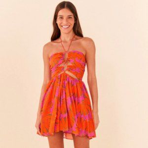 FARM Rio Pink Copacabana Mini Dress Size L NWT